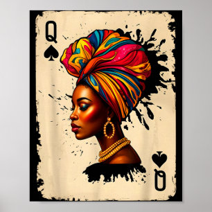 Poster Rainha do Melanina Africana História Negra Carta O