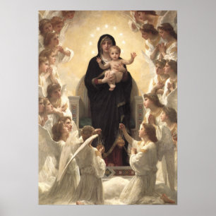 Póster Rainha dos Angels Regina Angelorum, de Bouguereau