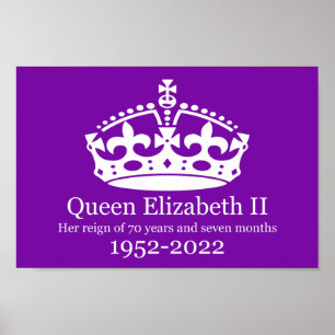 Poster Rainha Elizabeth 11 reinado de 70 anos