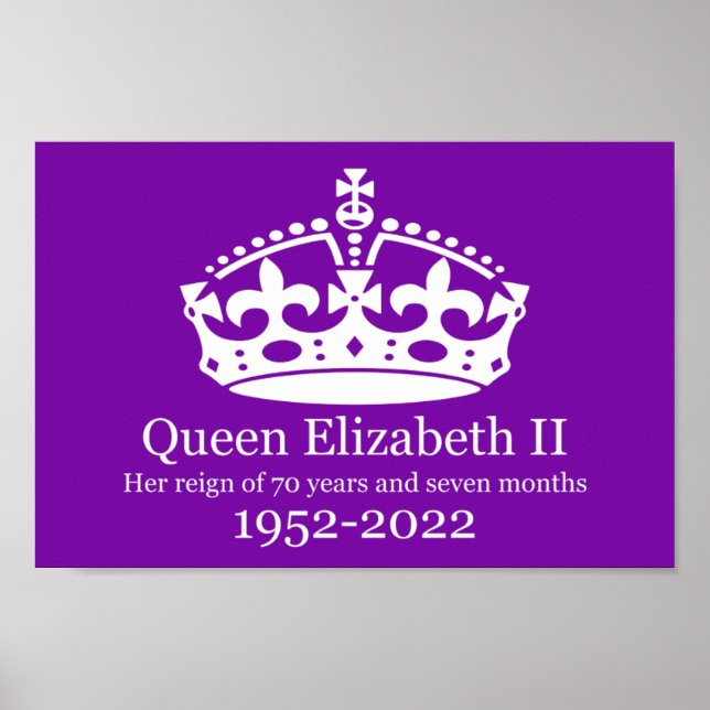 Poster Rainha Elizabeth 11 reinado de 70 anos (Frente)