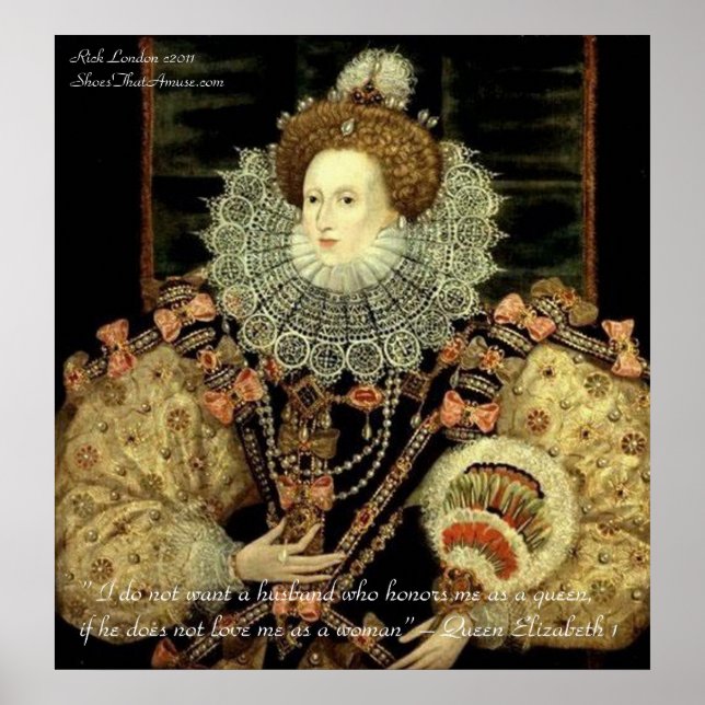 Poster Rainha Elizabeth 1 Amor/Honra Cartazes de Citações (Frente)