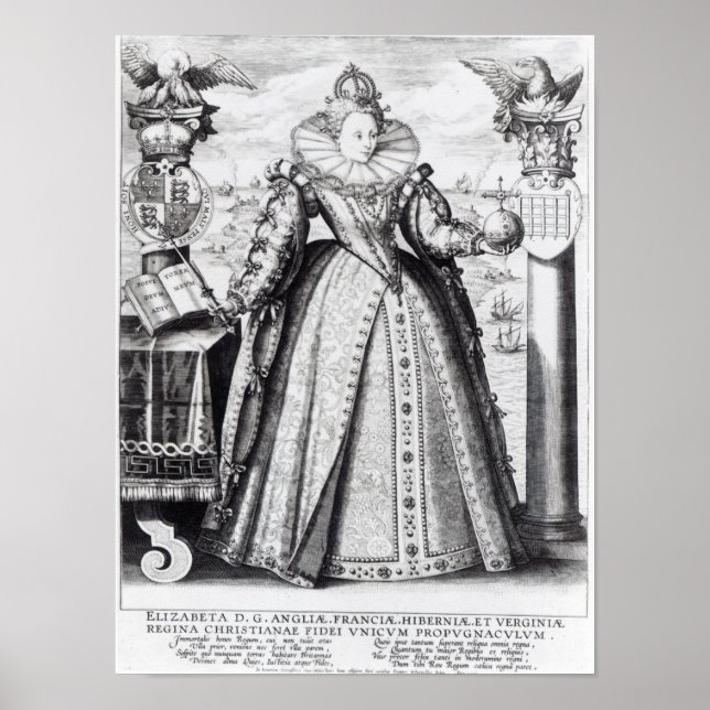 Poster Rainha Elizabeth I 1596 (Frente)