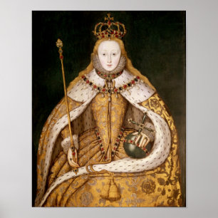 Póster Rainha Elizabeth I em Robes de coroação