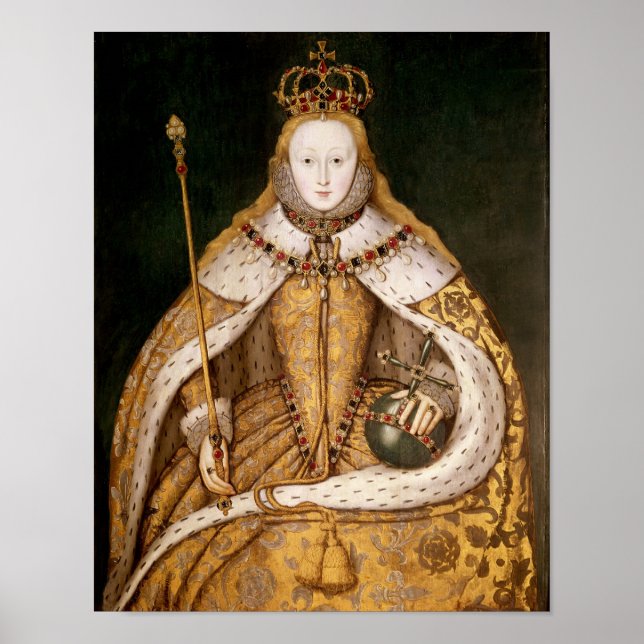 Póster Rainha Elizabeth I em Robes de coroação (Frente)