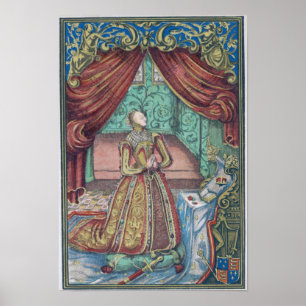 Poster Rainha Elizabeth I na Oração, frontispício