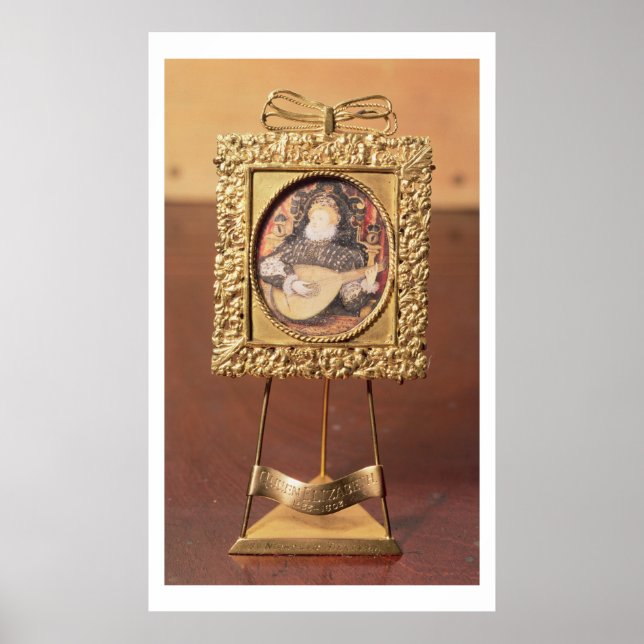 Póster Rainha Elizabeth I tocando lute (miniatura incl. (Frente)