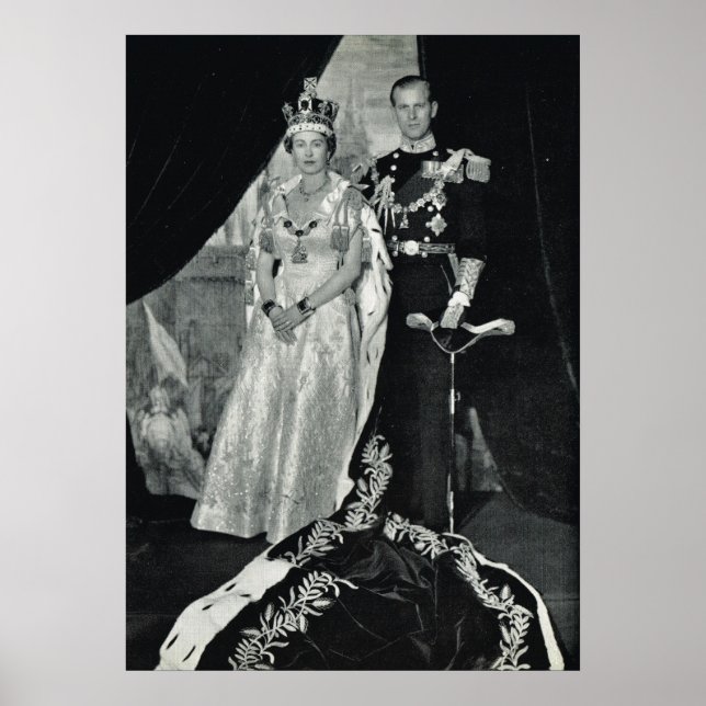 Póster Rainha Elizabeth II e Príncipe Philip (Frente)