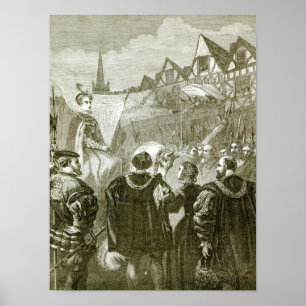 Póster Rainha Elizabeth que entra em Londres