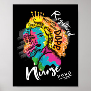 Poster Rainha Enfermeira Negra Registrada Droga Para Mulh