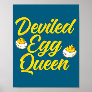 Poster Rainha Engraçada de Ovo Diabo Retro Cozinha