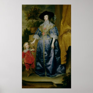 Póster Rainha Henrietta Maria e seu anão