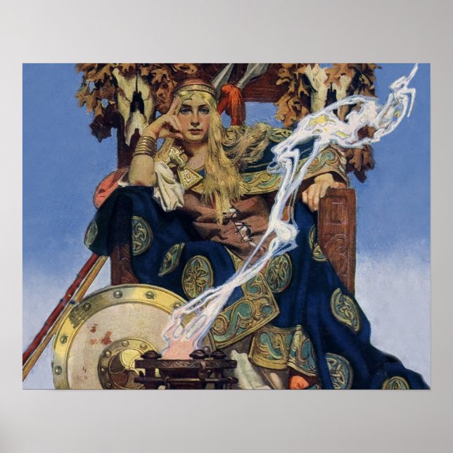 Póster Rainha Maeve Warrior Princesa Fantasy Art (Frente)