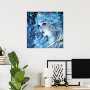 Poster Rainha Mística de Gelo - Fantasia de Arte de Inver
