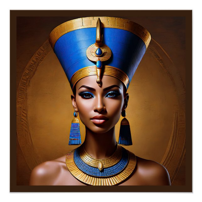 Póster "Rainha Nefertiti" Linda Rainha Africana (Frente)