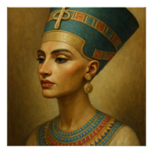 Rainha Nefertiti Poster - Elegância Egípcia Clássi