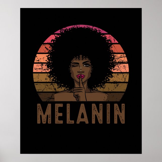 Poster Rainha Negra Afro Melanin (Frente)