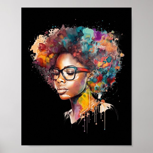 Poster Rainha Negra Afro Melanin Derrubando História Negr (Frente)