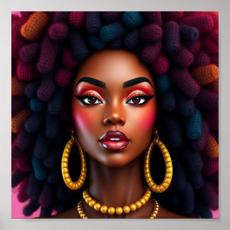 Poster Rainha negra, afrocentrada, magnificamente negra,