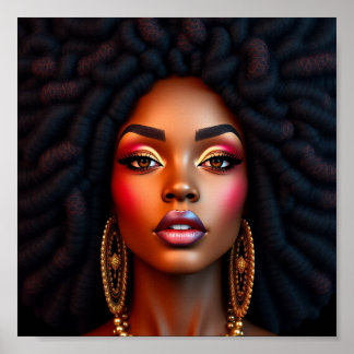Poster Rainha negra, afrocentrada, magnificamente negra,