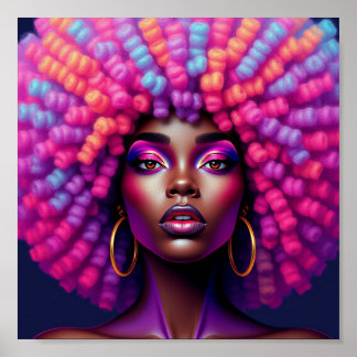 Poster Rainha negra, afrocentrada, magnificamente negra,