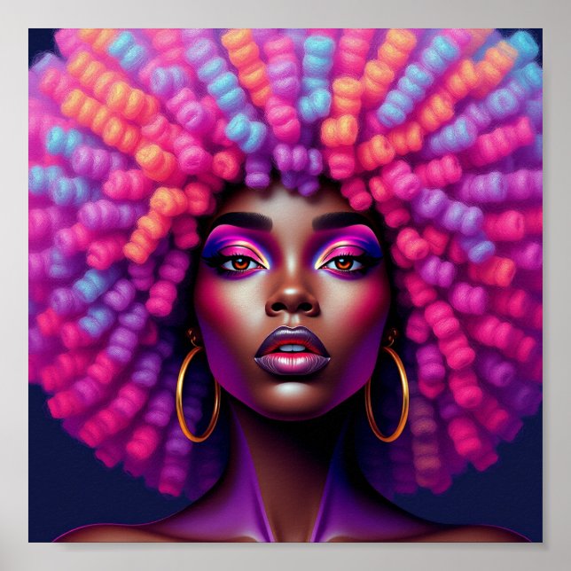 Poster Rainha negra, afrocentrada, magnificamente negra,  (Frente)