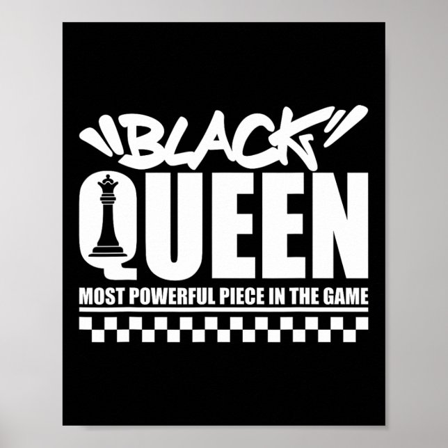 Poster Rainha Negra Mais Poderosa Xadrez Afro-Americana M (Frente)