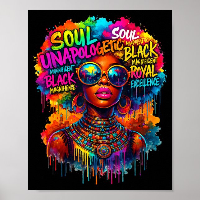 Poster Rainha Negra Mapa Africano História Negra Sem Desc (Frente)