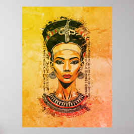 Poster Rainha Régia do Egito – Arte Neo-Faraônica Moderna