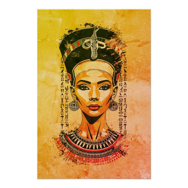 Póster Rainha Régia do Egito – Arte Neo-Faraônica Moderna (Frente)