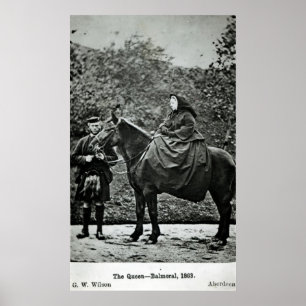 Póster Rainha Victoria a cavalo no Balmoral, 1863