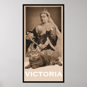 Póster Rainha Victoria e gatinho
