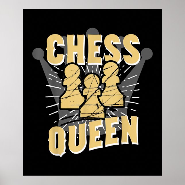 Poster Rainhas do Xadrez - Presente para Crianças e Mulhe (Frente)