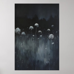 Poster Rainhofa Erva Daninha Botânica em Prado Escuro