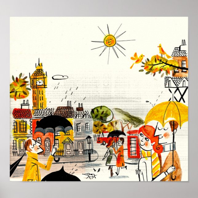 Poster Rainy Day em Londres (Frente)