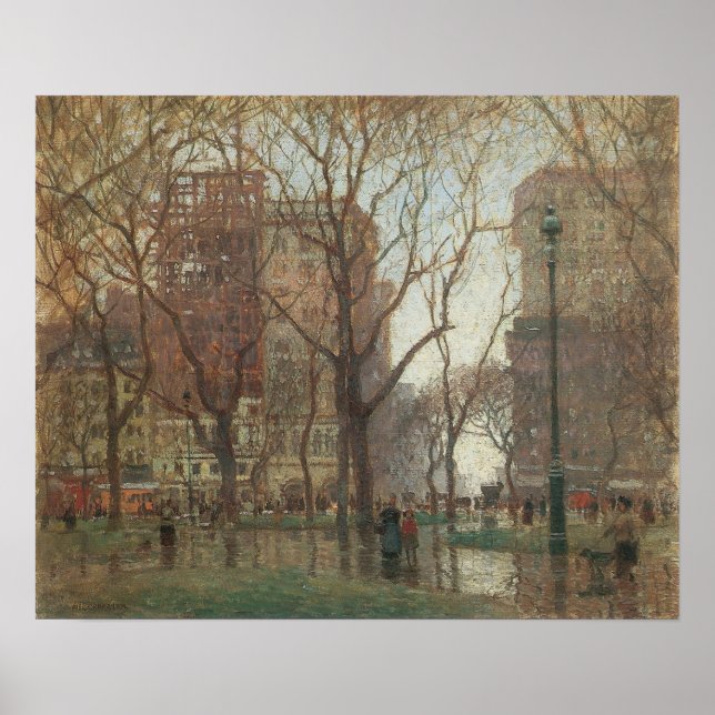 Poster Rainy Day, Madison Square, Nova York, Paul Cornoye (Frente)