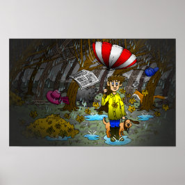 Poster Rainy e Windy no outono