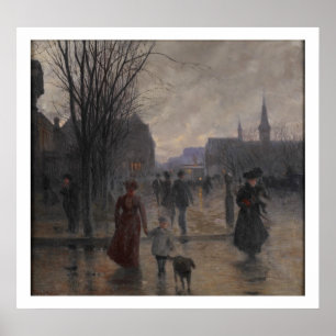 Poster Rainy Evening na Avenida Hennepin, c.1902