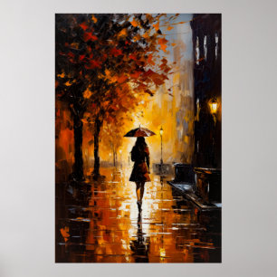 Poster Rainy Nights, City Lights: A bela mulher J..