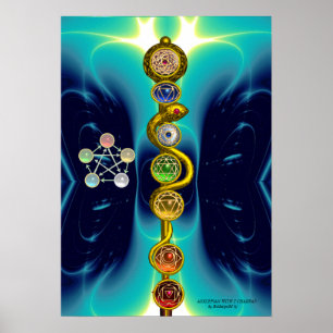 PÓSTER RAIO DE ASCLEPIUS 7 CHAKRAS,YOGA, ENERGIA ESPIRITU