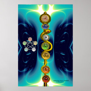 PÓSTER RAIO DE ASCLEPIUS 7 CHAKRAS,YOGA, ENERGIA ESPIRITU