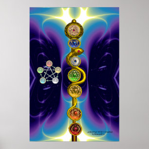 PÓSTER RAIO DE ASCLEPIUS 7 CHAKRAS,YOGA, ENERGIA ESPIRITU