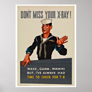 Poster Raio X de WWII - patriotismo do vintage