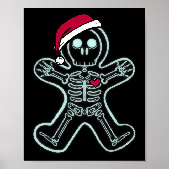 Poster Raio X Gingerpão Homem Skeleton Enfermeira de Nata (Frente)