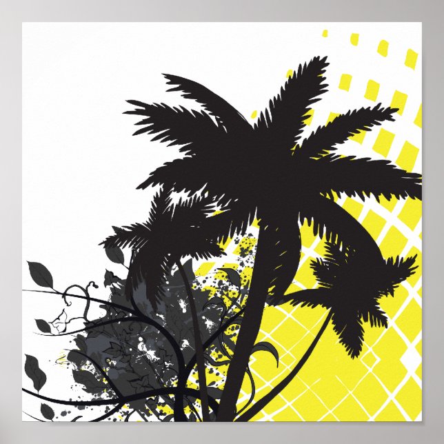 Póster raios de palmeiras (Frente)