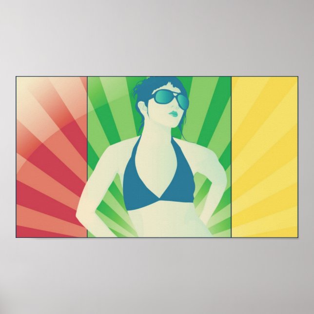 Póster raios de vetor (Frente)