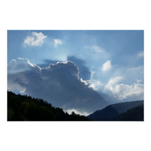 Póster raios e nuvens