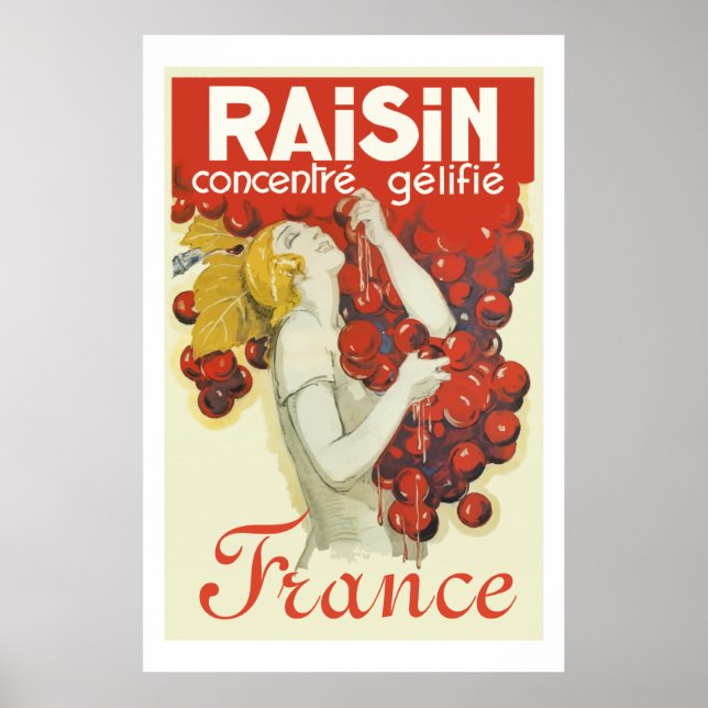 Póster Raisin (Vintage french ad) (Frente)