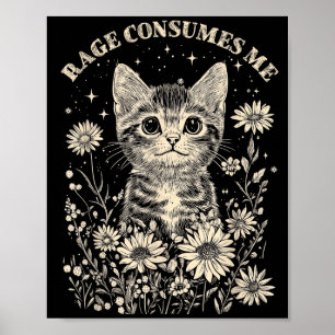 Poster Raiva de gato fofo consome kitten sarcástico engra