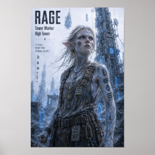 Poster Raiva / Trabalhador de Torre / Torre Alta