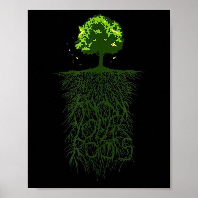Poster Raiz Da Árvore Conhece Sua Origem Natureza Ambient (Frente)